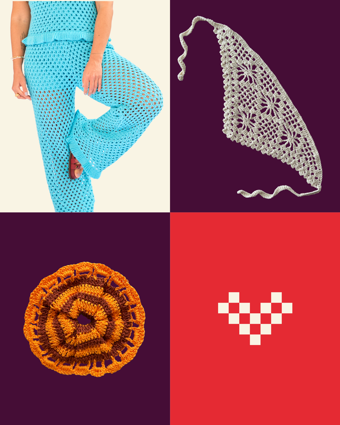 CALÇA TURQUESA + SCRUNCHIE + BANDANA