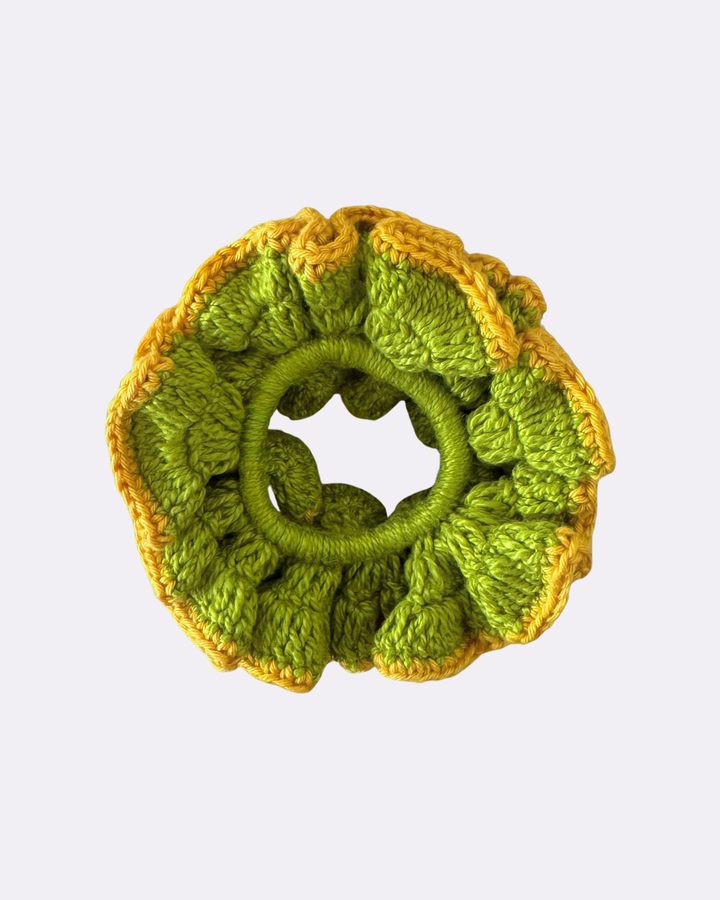 Scrunchie Crochê Contraste Brasil