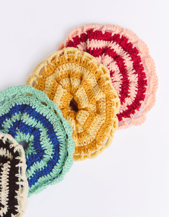 Scrunchie crochê listras