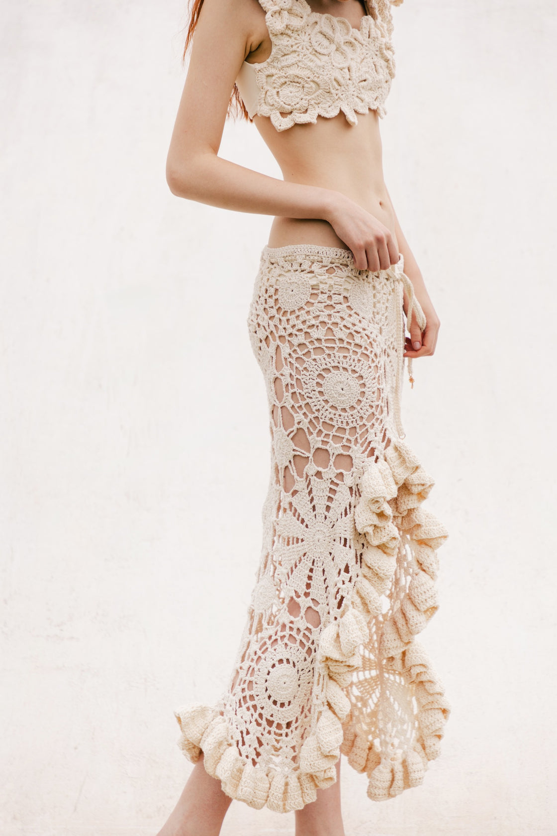 Saia Crochê Babados