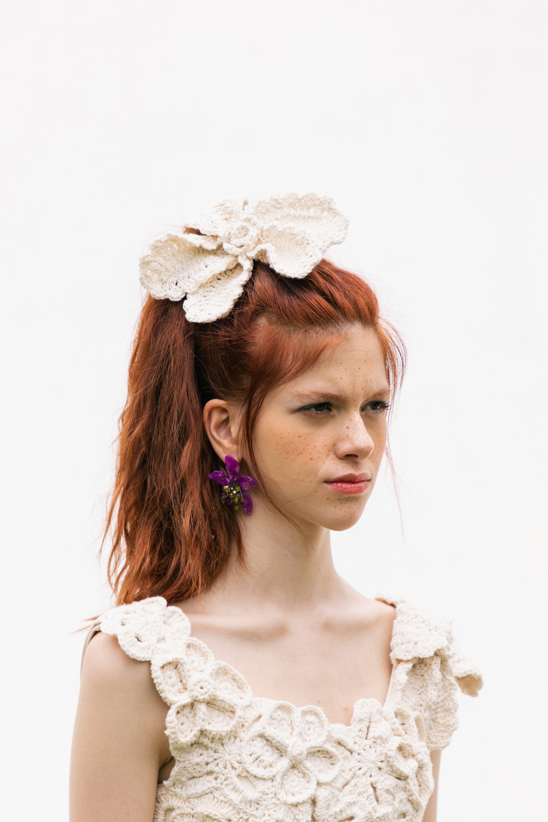 Scrunchie Crochê Flor