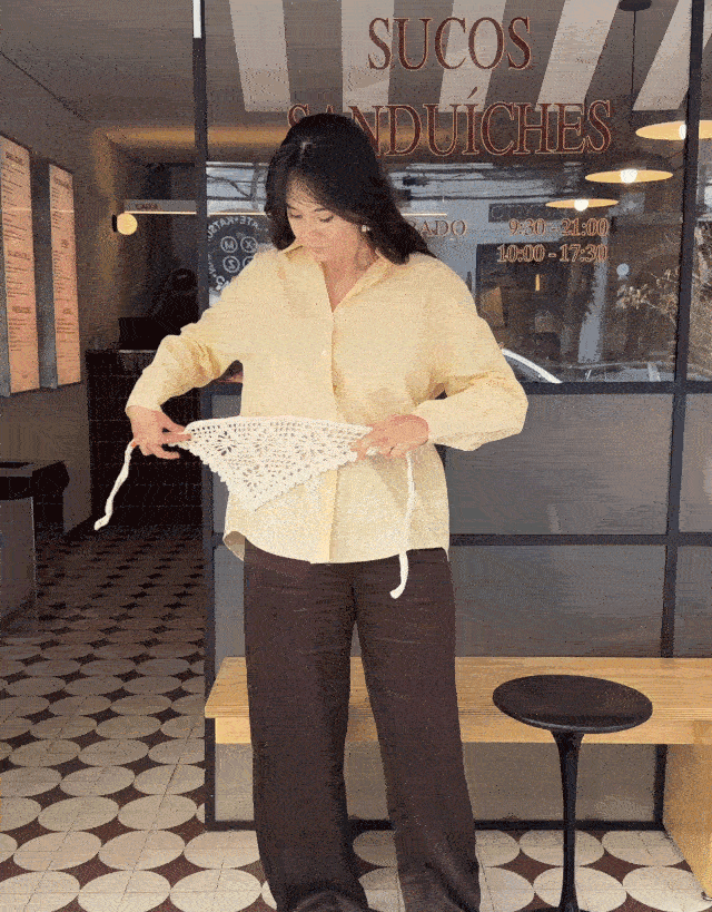 Bandana crochê ponto filé