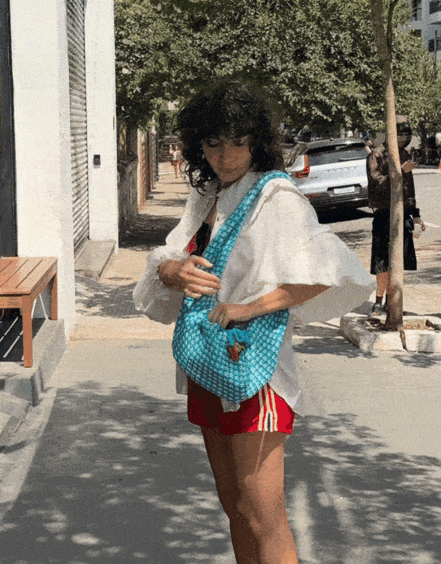 Bolsa scrunchie crochê