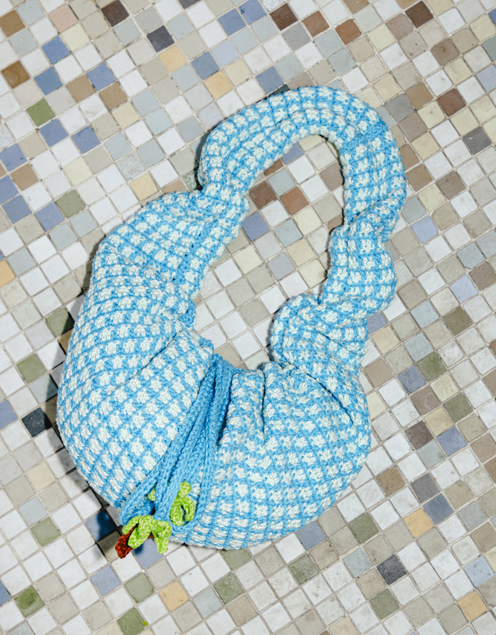 Bolsa scrunchie crochê