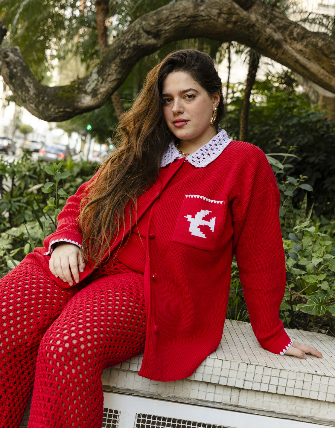 Camisa tricô grafismos