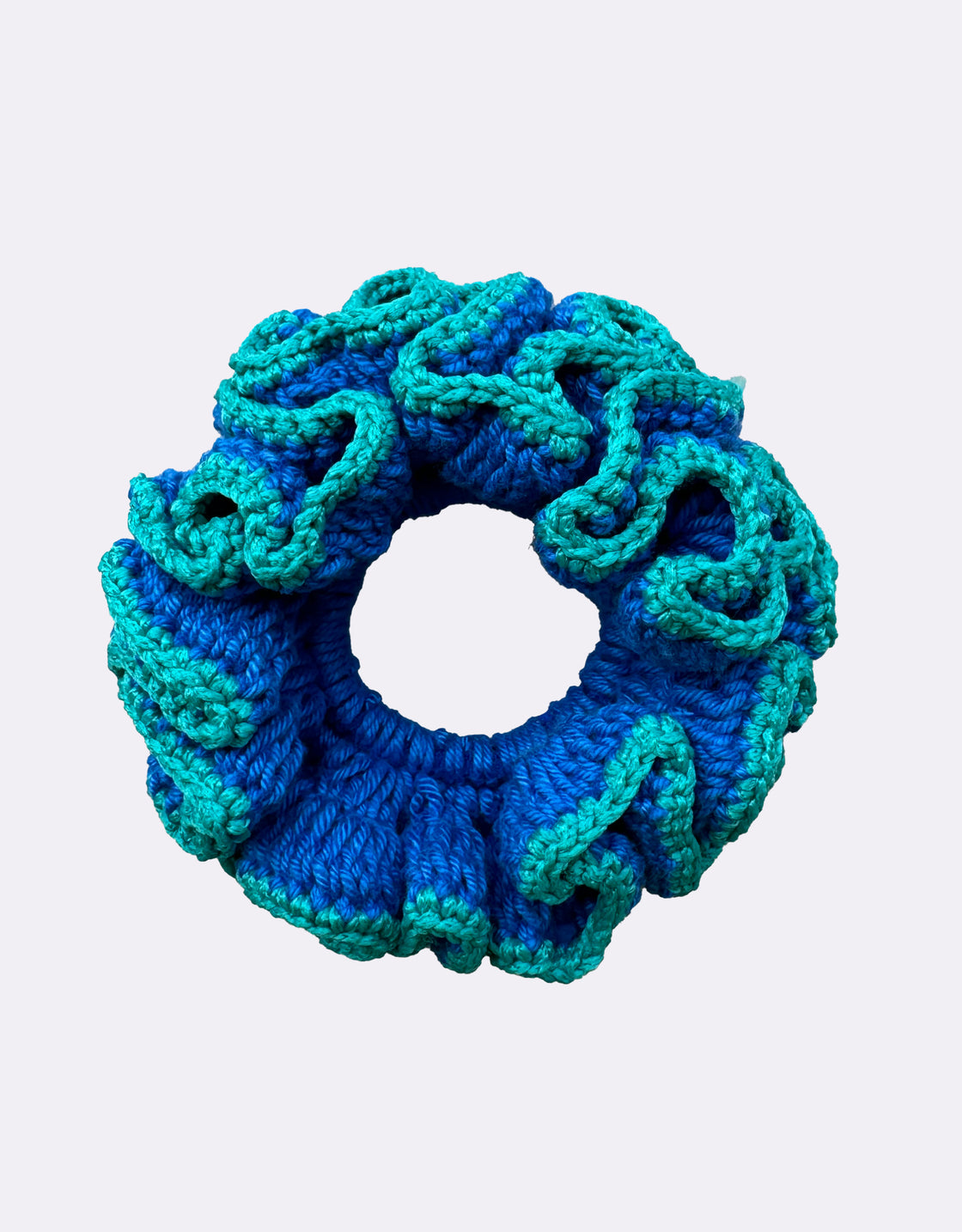 Scrunchie crochê contraste