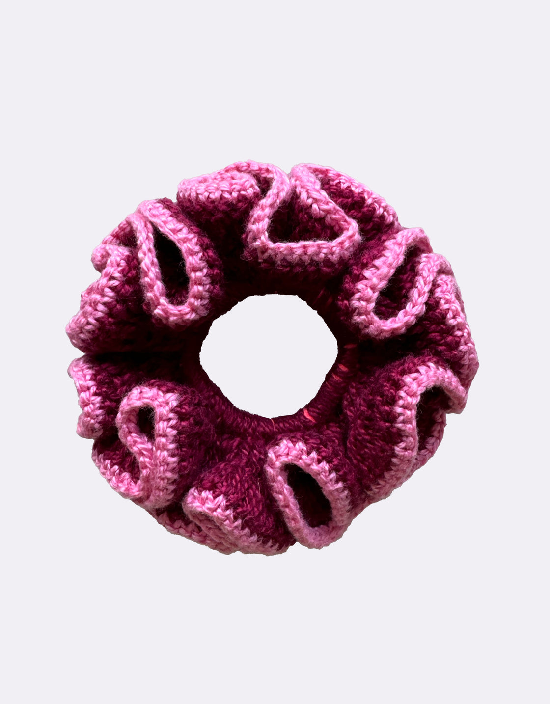 Scrunchie crochê contraste