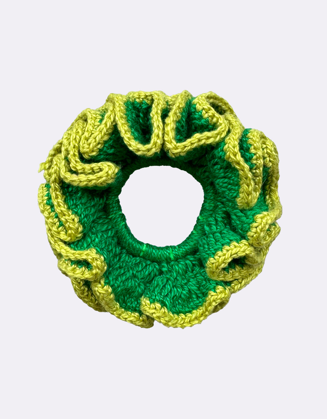 Scrunchie crochê contraste