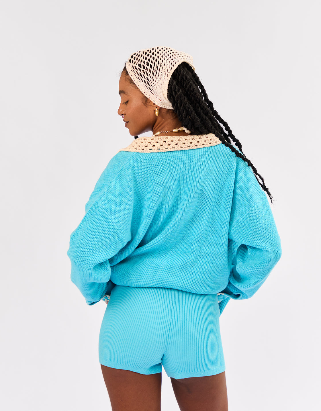 Shorts tricô canelado