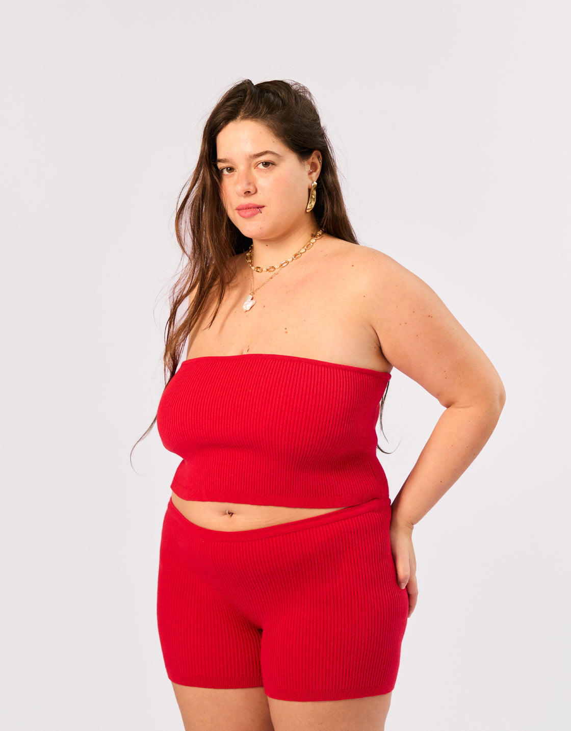 Shorts tricô canelado